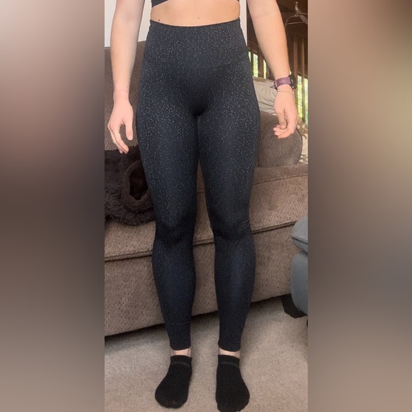 ECHT SCRUNCH FULL LENGTH LEGGINGS BLACK AND BLUE DETAILED WOMENS XS - Picture 5 of 5